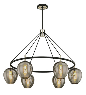 Troy Lighting - F6216-TBK/PN - Six Light Chandelier - Iliad - Textured Black & Polish Nickel