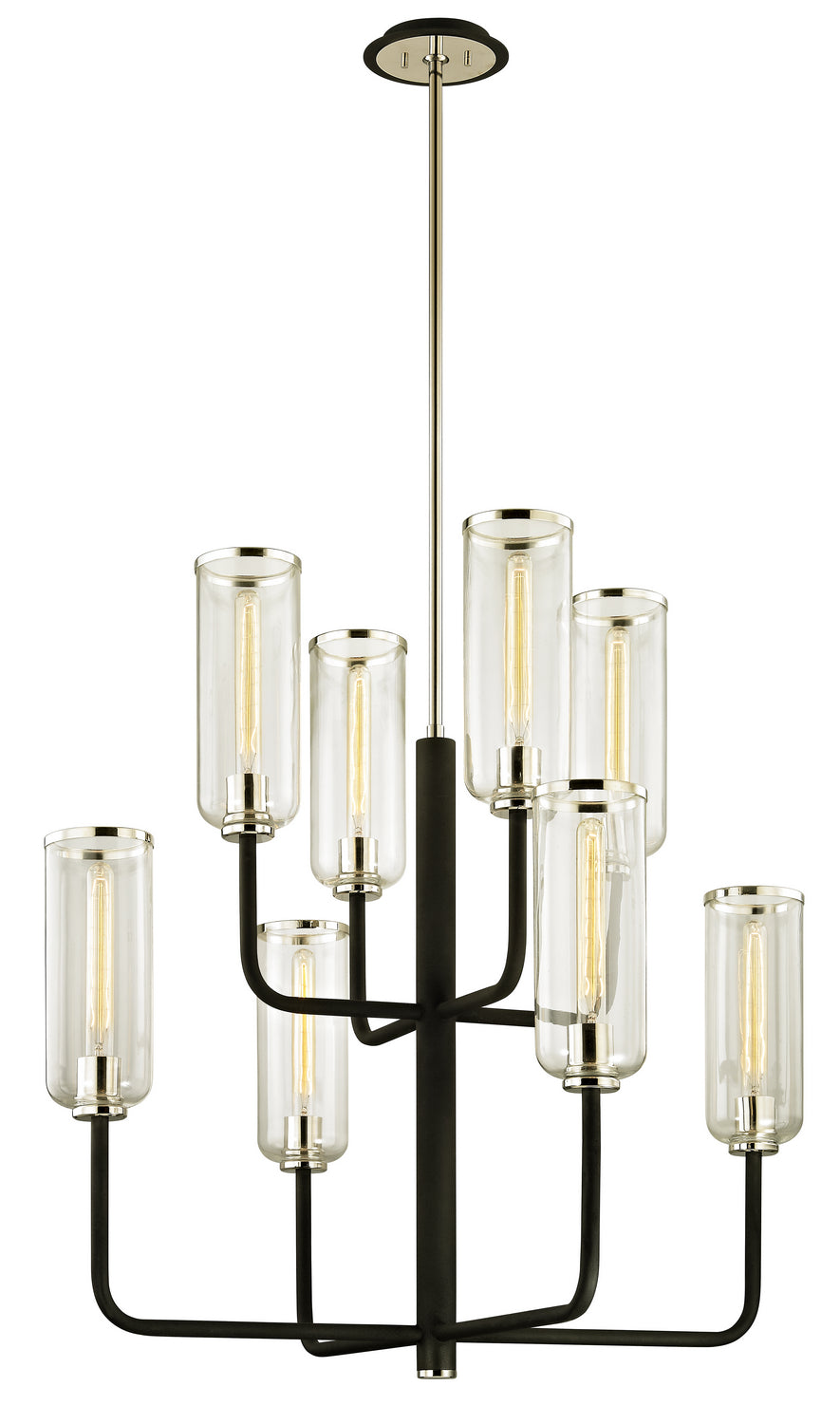 Troy Lighting - F6278-TBK/PN - Eight Light Chandelier - Aeon - Textured Black & Polish Nickel