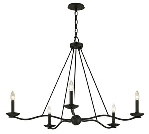 Troy Lighting - F6305-FOR - Five Light Chandelier - Sawyer - Forged Iron