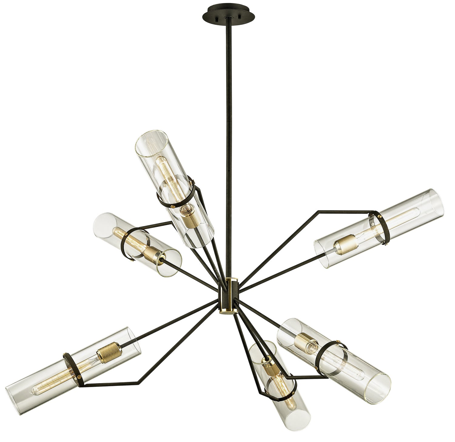 Troy Lighting - F6318-TBZ/BBA - Six Light Chandelier - Raef - Textured Bronze Brushed Brass