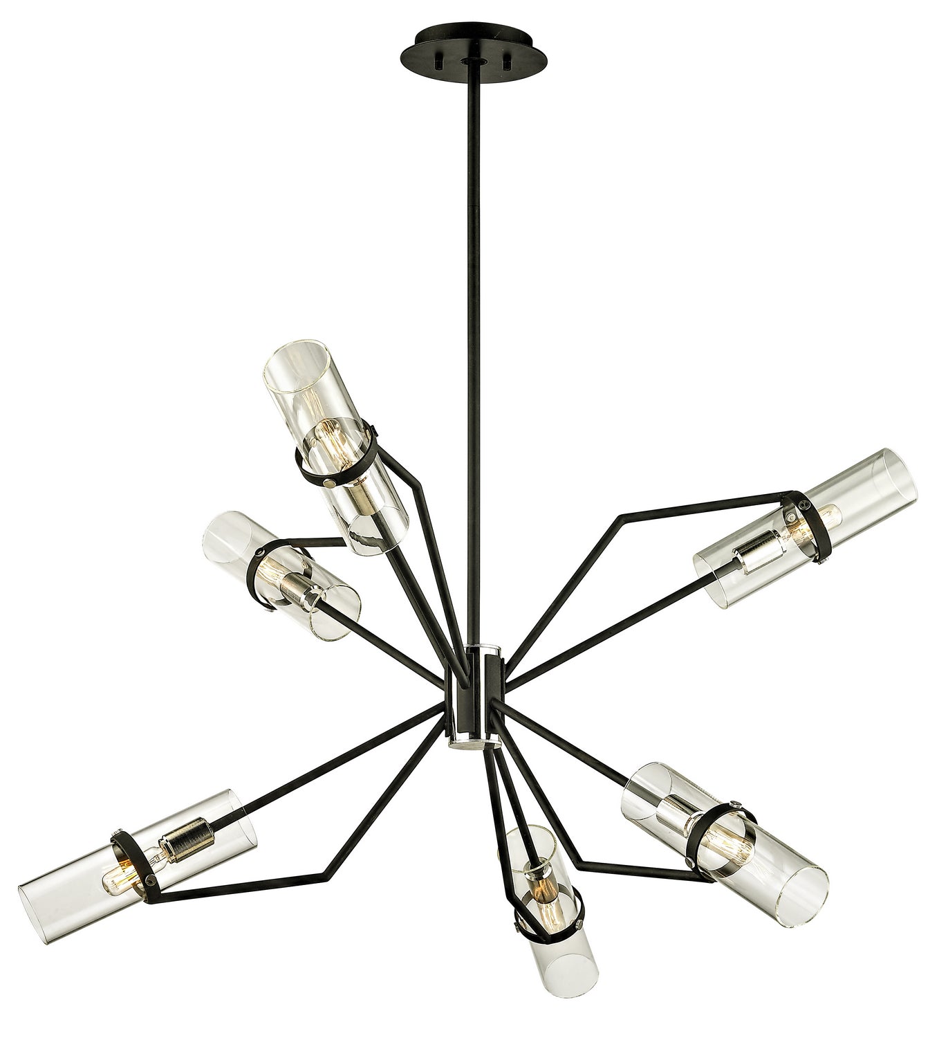 Troy Lighting - F6326-TBK/PN - Six Light Chandelier - Raef - Textured Black & Polish Nickel