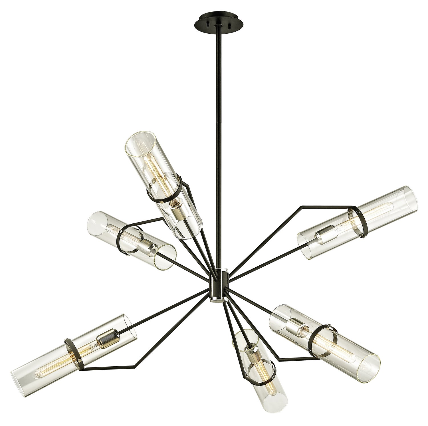 Troy Lighting - F6328-TBK/PN - Six Light Chandelier - Raef - Textured Black & Polish Nickel