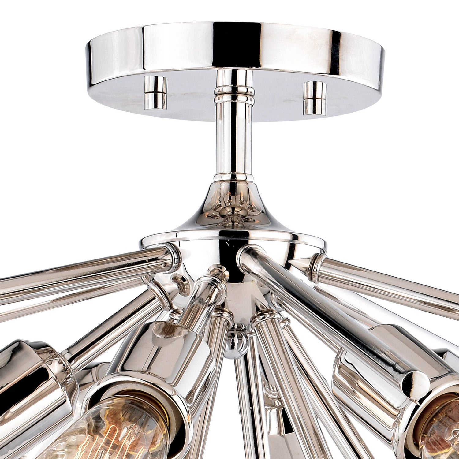 Vaxcel - C0161 - Six Light Semi Flush Mount - Estelle - Polished Nickel