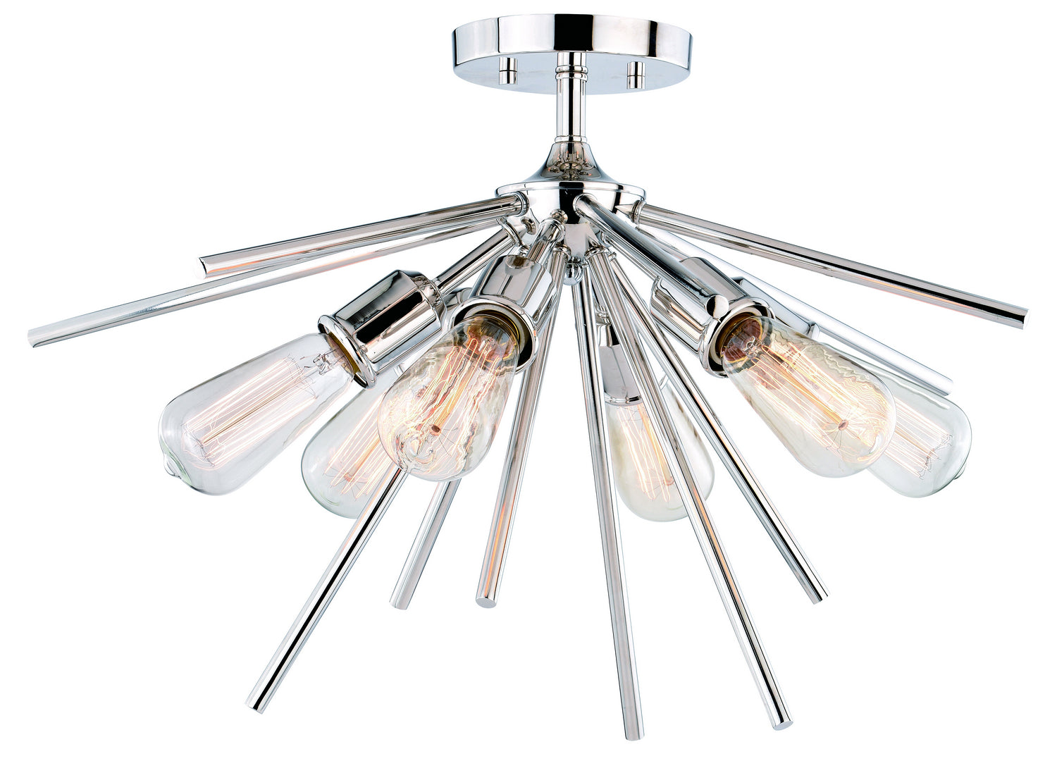 Vaxcel - C0161 - Six Light Semi Flush Mount - Estelle - Polished Nickel