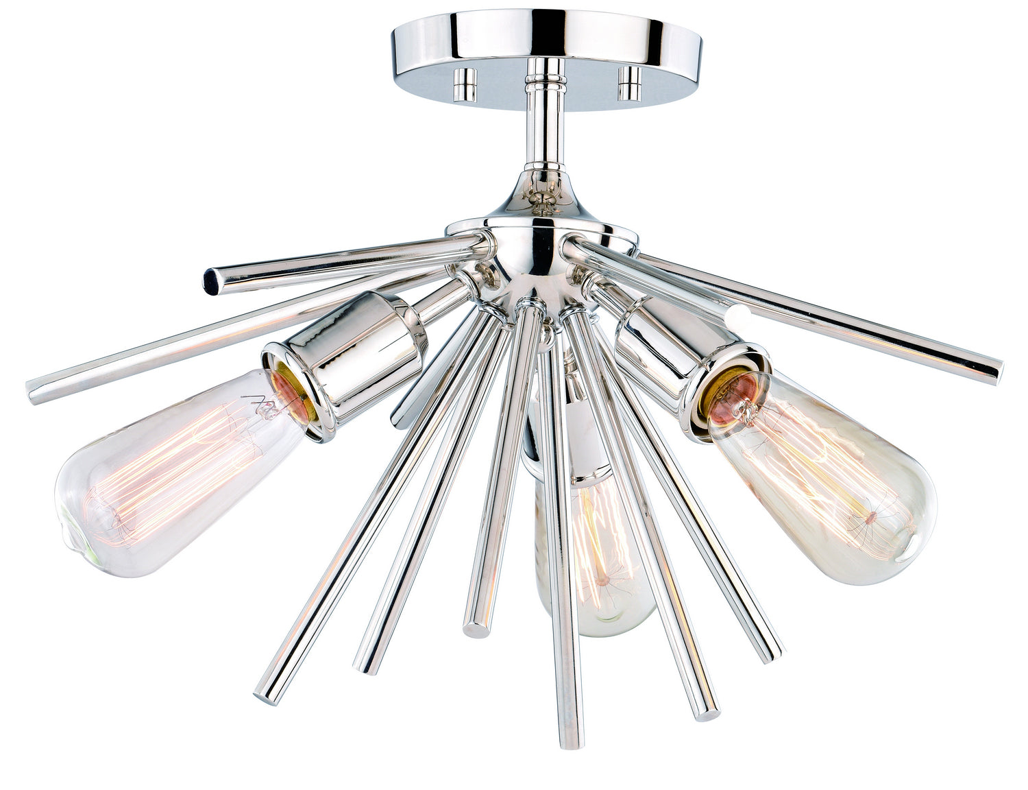 Vaxcel - C0163 - Three Light Semi Flush Mount - Estelle - Polished Nickel