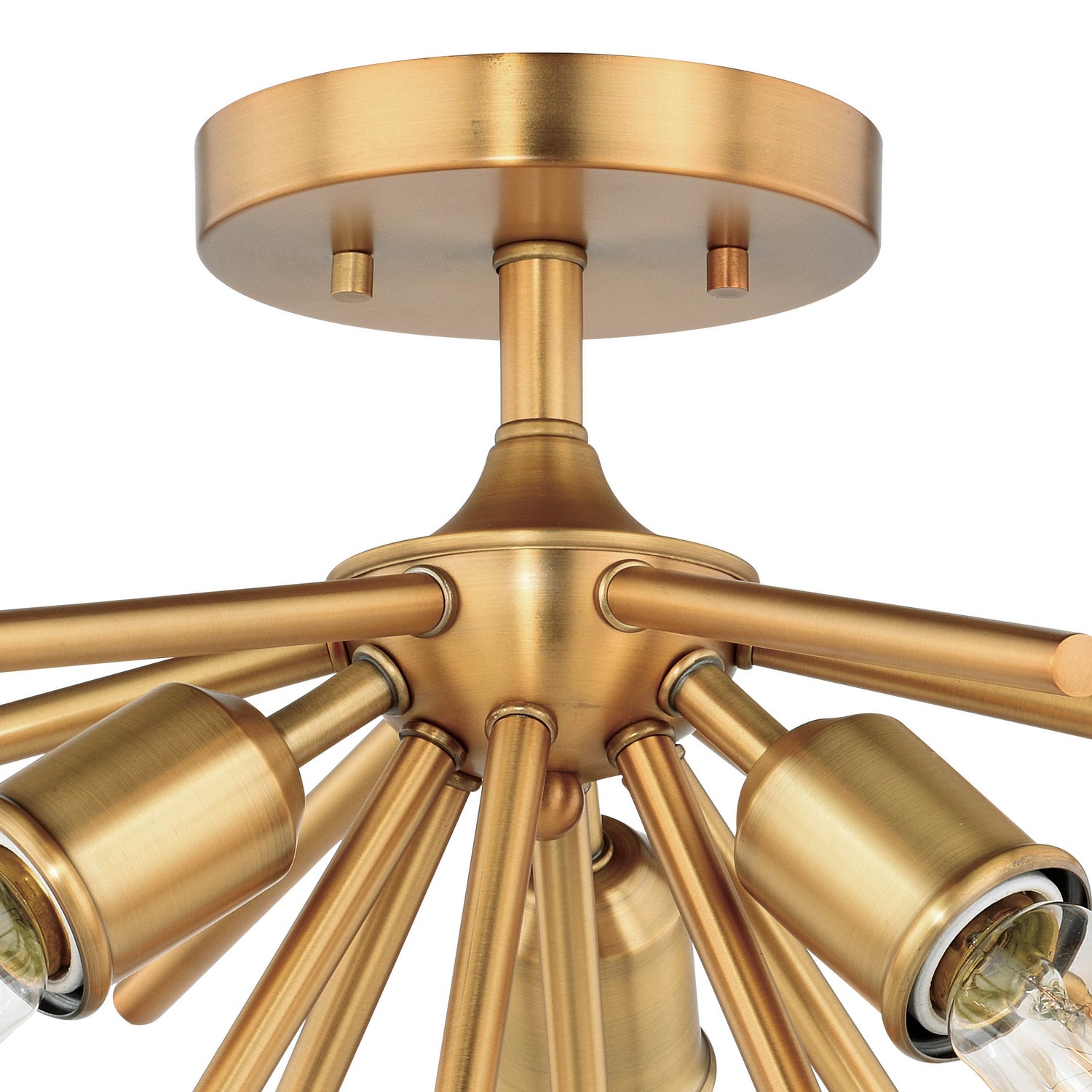 Vaxcel - C0164 - Three Light Semi Flush Mount - Estelle - Natural Brass