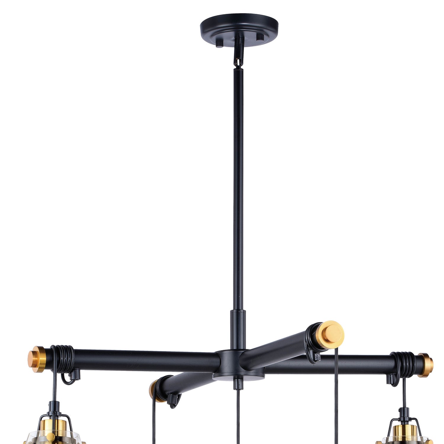 Vaxcel - H0184 - Five Light Chandelier - Kassidy - Black and Natural Brass