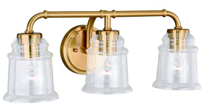 Vaxcel - W0264 - Three Light Vanity - Toledo - Natural Brass