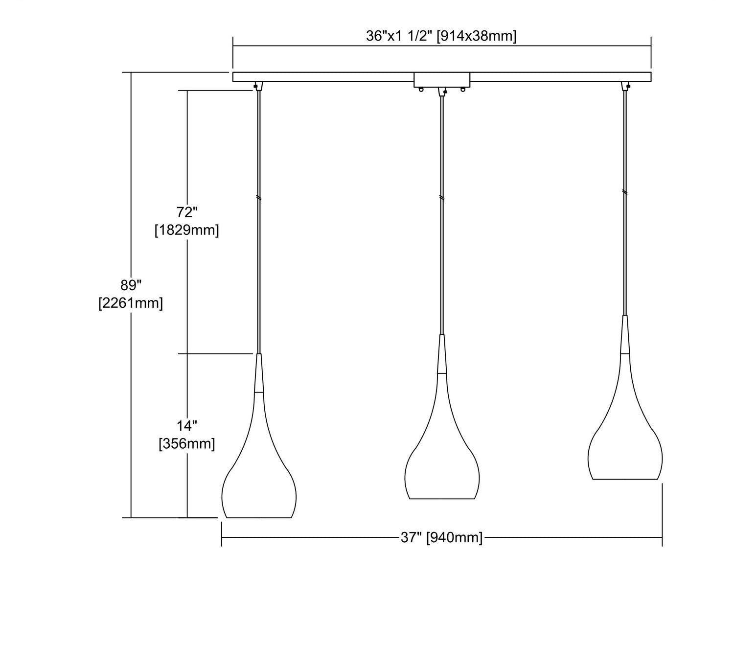 ELK Home - 31341/3L-WZ - Three Light Pendant - Lindsey - Satin Nickel