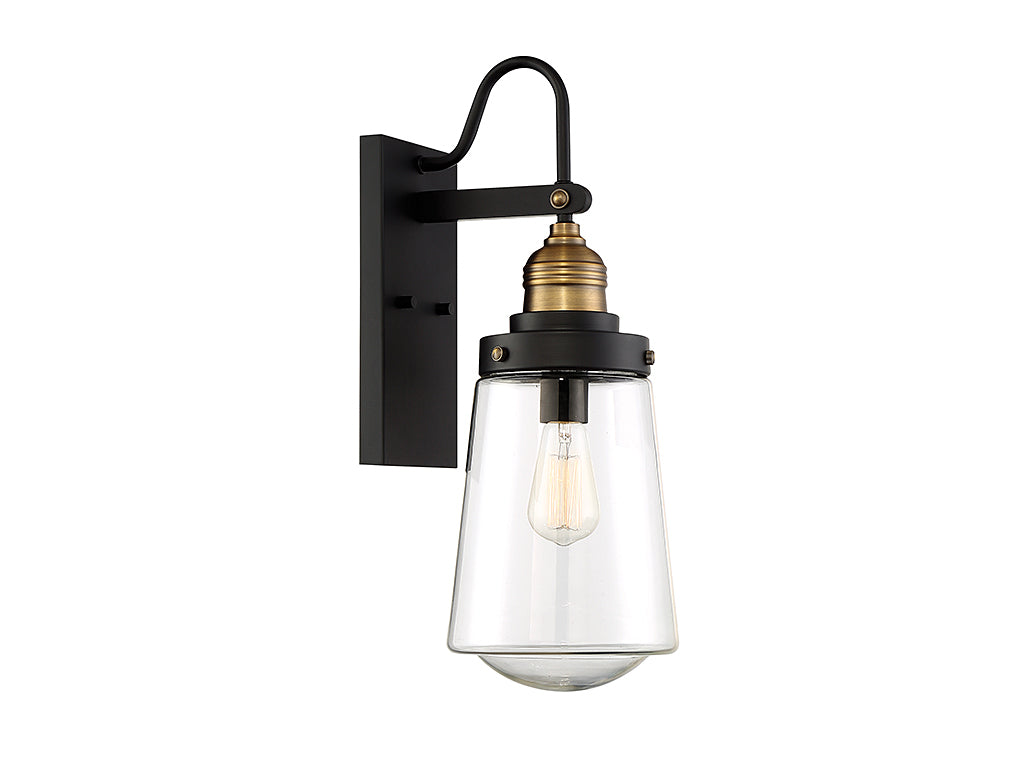 Savoy House - 5-2066-51 - One Light Wall Mount - Macauley - Vintage Black with Warm Brass