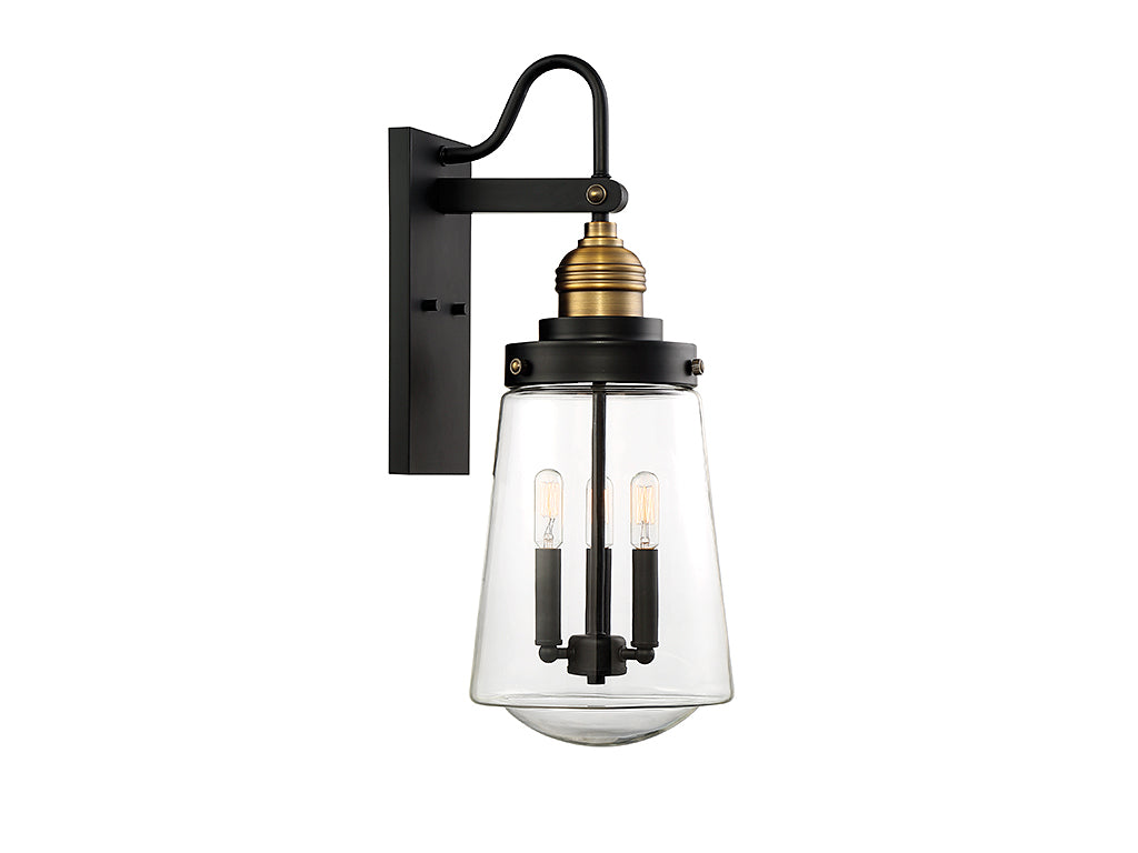 Savoy House - 5-2068-51 - Three Light Wall Lantern - Macauley - Vintage Black with Warm Brass