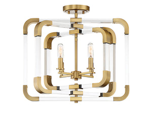 Savoy House - 6-1662-4-322 - Four Light Semi-Flush Mount - Rotterdam - Warm Brass