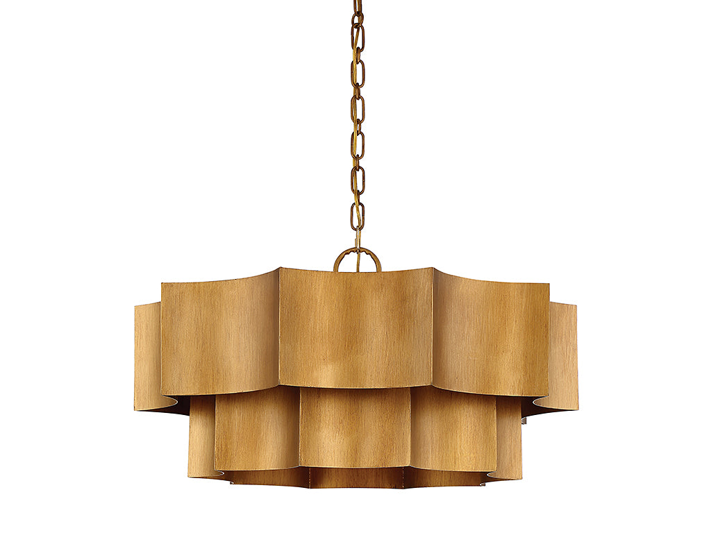 Savoy House - 7-101-6-54 - Six Light Pendant - Shelby - Gold Patina