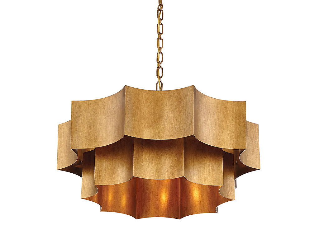 Savoy House - 7-101-6-54 - Six Light Pendant - Shelby - Gold Patina