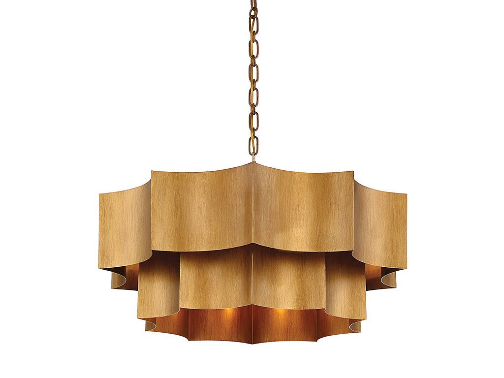 Savoy House - 7-101-6-54 - Six Light Pendant - Shelby - Gold Patina