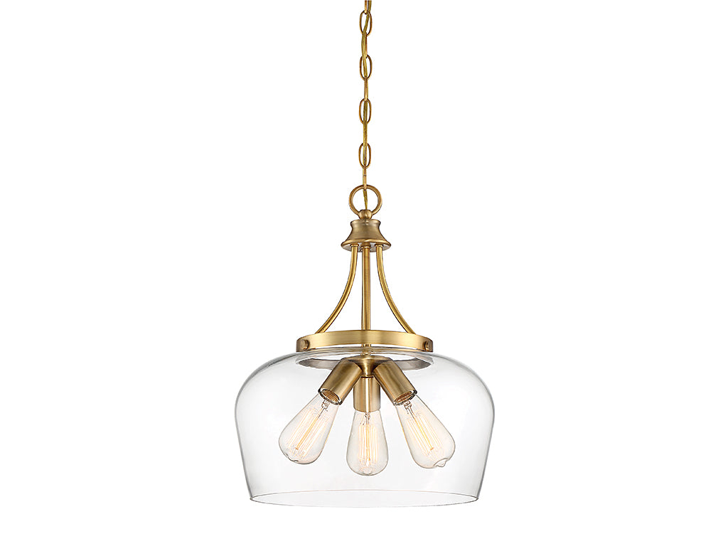 Savoy House - 7-4034-3-322 - Three Light Pendant - Octave - Warm Brass