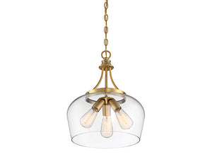 Savoy House - 7-4034-3-322 - Three Light Pendant - Octave - Warm Brass