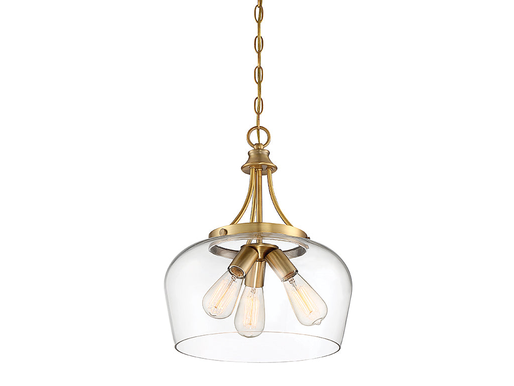 Savoy House - 7-4034-3-322 - Three Light Pendant - Octave - Warm Brass