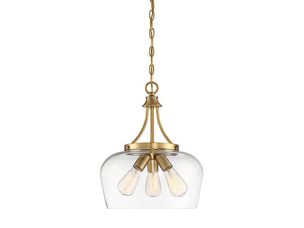 Savoy House - 7-4034-3-322 - Three Light Pendant - Octave - Warm Brass