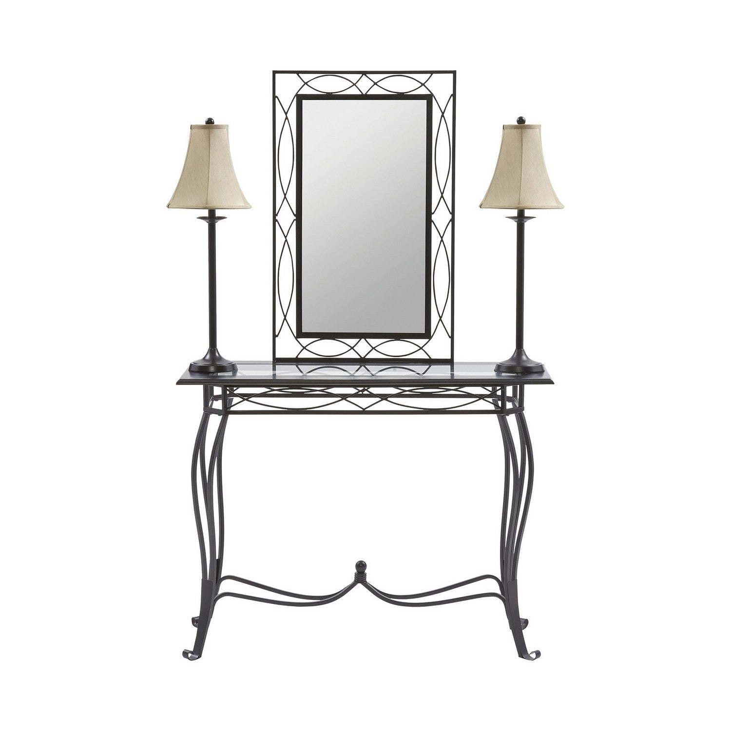 ELK Home - 39110 - 4-Piece Set (Includes Table, Mirror, 2 Lamps) - Esther - Black