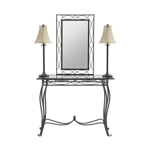 ELK Home - 39110 - 4-Piece Set (Includes Table, Mirror, 2 Lamps) - Esther - Black