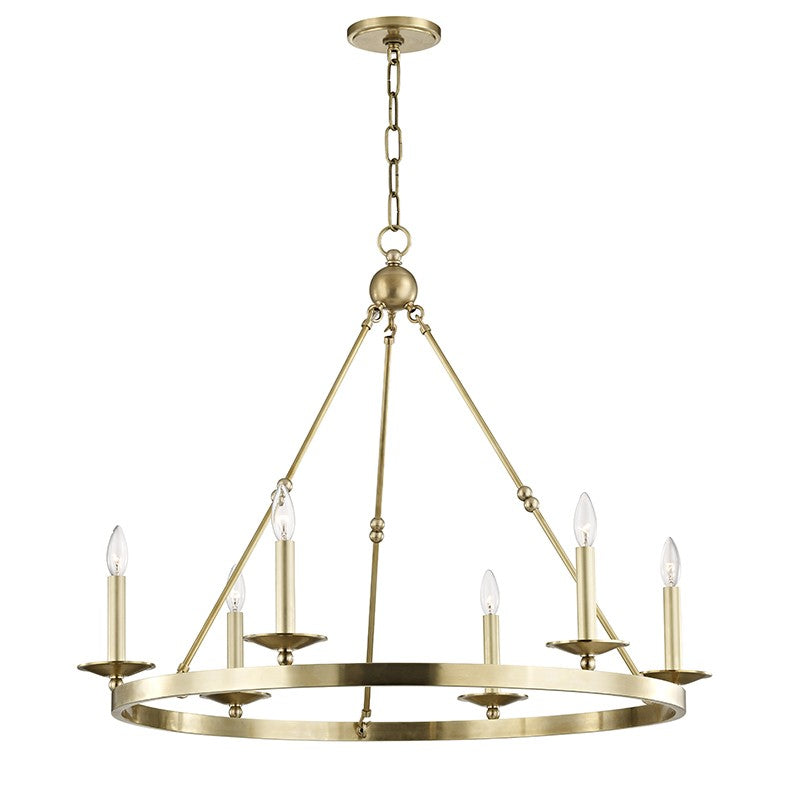 Hudson Valley - 3206-AGB - Six Light Chandelier - Allendale - Aged Brass