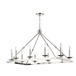 Hudson Valley - 3244-PN - Ten Light Chandelier - Allendale - Polished Nickel