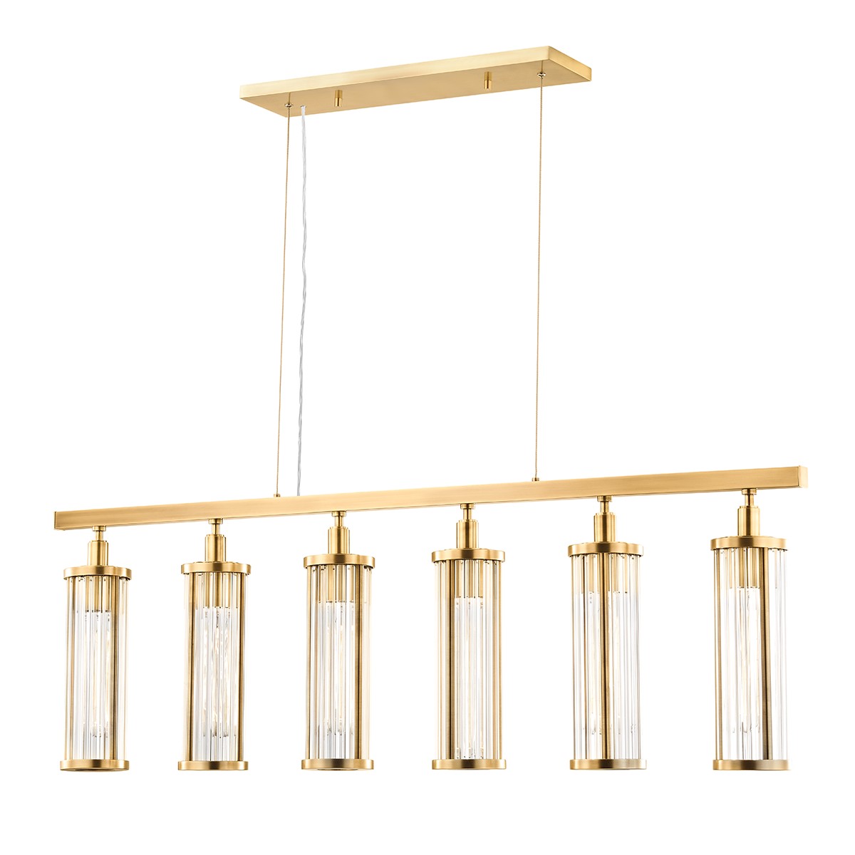 Hudson Valley - 9146-AGB - Six Light Island Pendant - Marley - Aged Brass