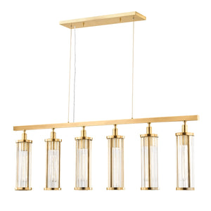 Hudson Valley - 9146-AGB - Six Light Island Pendant - Marley - Aged Brass