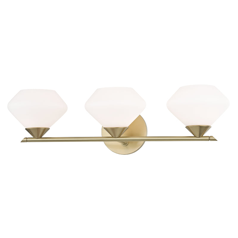 Mitzi - H136303-AGB - Three Light Bath and Vanity - Valerie - Aged Brass