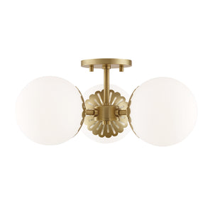 Mitzi - H193603-AGB - Three Light Semi Flush Mount - Paige - Aged Brass