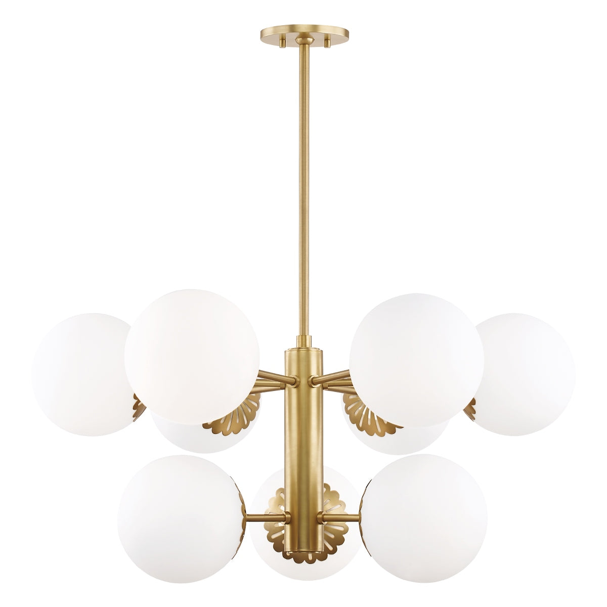 Mitzi - H193809-AGB - Nine Light Chandelier - Paige - Aged Brass