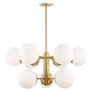 Mitzi - H193809-AGB - Nine Light Chandelier - Paige - Aged Brass