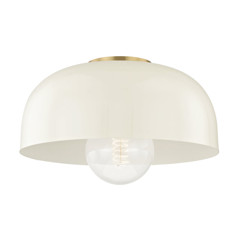 Mitzi - H199501L-AGB/CR - One Light Flush Mount - Avery - Aged Brass/Cream