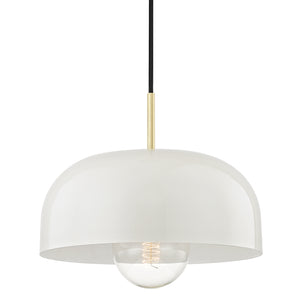 Mitzi - H199701L-AGB/CR - One Light Pendant - Avery - Aged Brass/Cream