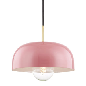 Mitzi - H199701L-AGB/PK - One Light Pendant - Avery - Aged Brass/Pink