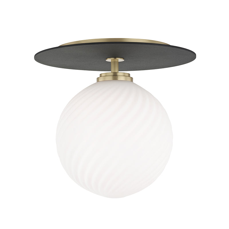 Mitzi - H200501L-AGB/BK - LED Semi Flush Mount - Ellis - Aged Brass/Black