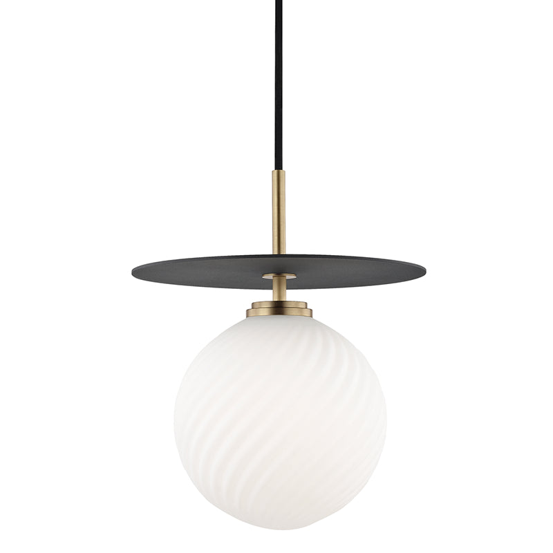 Mitzi - H200701L-AGB/BK - LED Pendant - Ellis - Aged Brass/Black