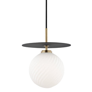 Mitzi - H200701L-AGB/BK - LED Pendant - Ellis - Aged Brass/Black