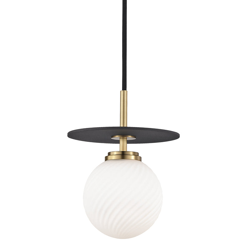 Mitzi - H200701S-AGB/BK - LED Pendant - Ellis - Aged Brass/Black