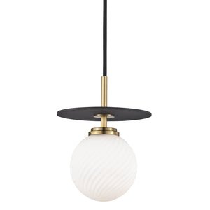 Mitzi - H200701S-AGB/BK - LED Pendant - Ellis - Aged Brass/Black