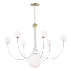 Mitzi - H234807-AGB/WH - LED Chandelier - Coco - Aged Brass/Soft Off White