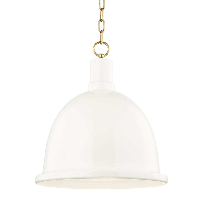 Mitzi - H238701L-AGB/CR - One Light Pendant - Blair - Aged Brass/Cream