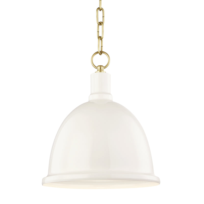 Mitzi - H238701S-AGB/CR - One Light Pendant - Blair - Aged Brass/Cream