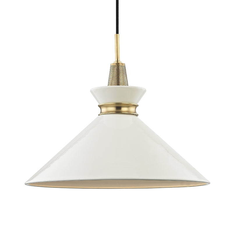 Mitzi - H251701L-AGB/CR - One Light Pendant - Kiki - Aged Brass/Cream