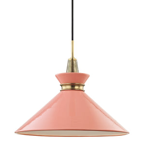 Mitzi - H251701L-AGB/PK - One Light Pendant - Kiki - Aged Brass/Pink