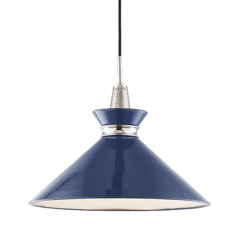 Mitzi - H251701L-PN/NVY - One Light Pendant - Kiki - Polished Nickel/Navy