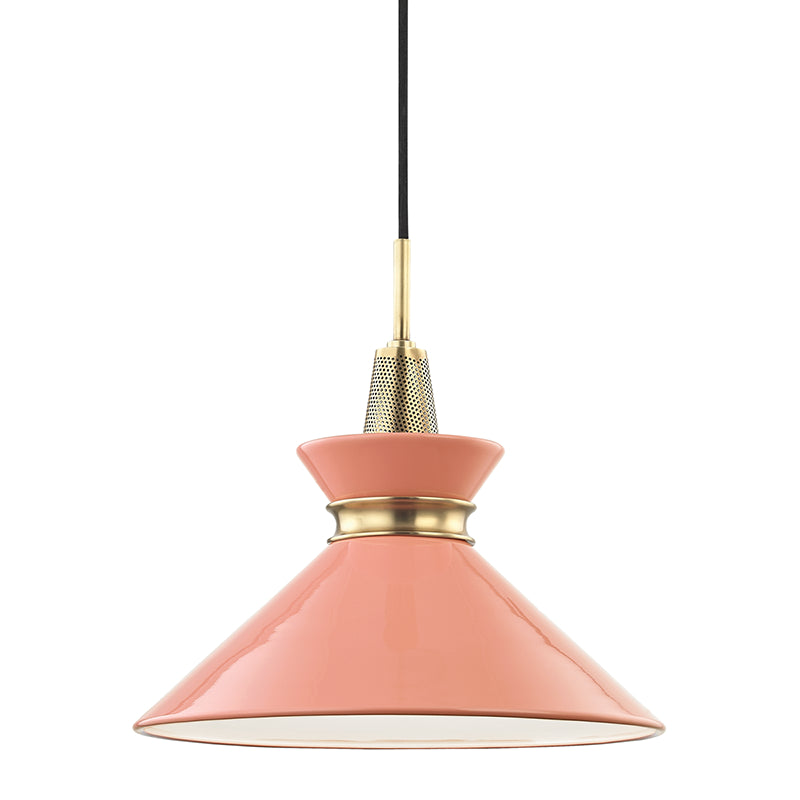 Mitzi - H251701S-AGB/PK - One Light Pendant - Kiki - Aged Brass/Pink