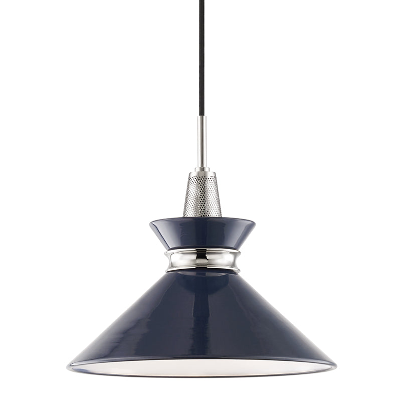 Mitzi - H251701S-PN/NVY - One Light Pendant - Kiki - Polished Nickel/Navy