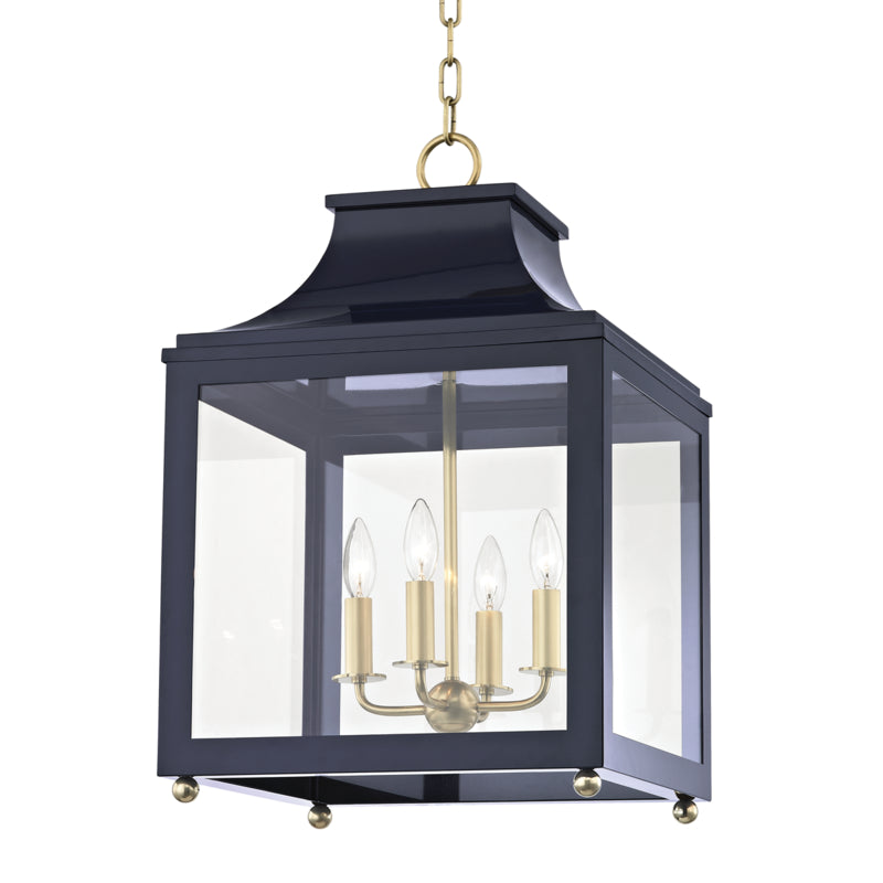 Mitzi - H259704L-AGB/NVY - Four Light Lantern - Leigh - Aged Brass/Navy